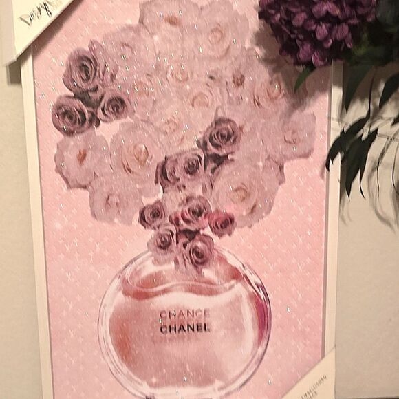 Design District Sweet Escape Chanel Flowers Hand Embellished Framed Wall Decor - Picture 6 of 9
